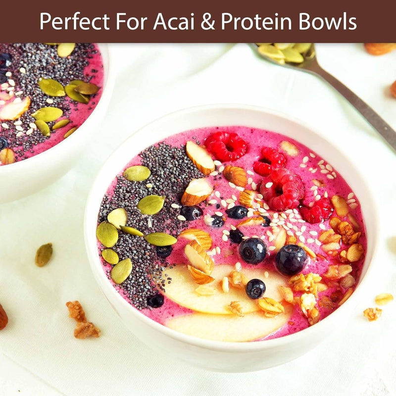 Roots Circle Non-GMO Chia Seeds | 1.3 Pound (Pack of 1) Raw Superfood, Vegan, Kosher, Nut & Gluten Free, Keto & Paleo Friendly | Add Omega 3 & Protein to your Salad, Smoothie, Oatmeal, & Acai Bowl - Image 5